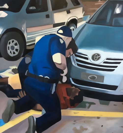 Jameel Amman, Community Oriented Policing, Oil on Canvas